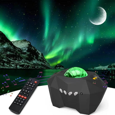 Aurora lamp diffusant une lumiere semblable aux aurores boreales dans la piece